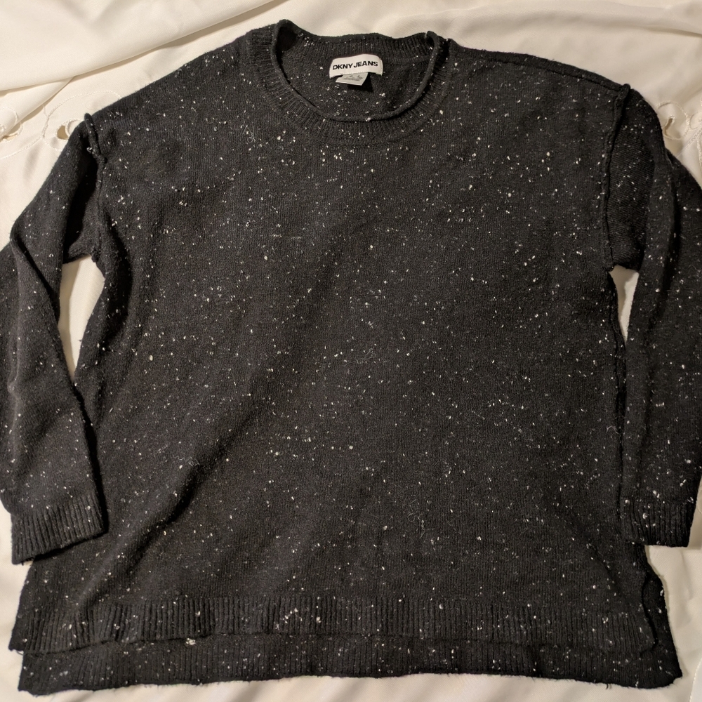DKNY Jeans - Cotton Blend- Black Men's Sweater - Size L